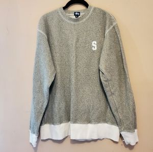 Stüssy Varsity Letter Sweater "S" - taupe, tan, cream